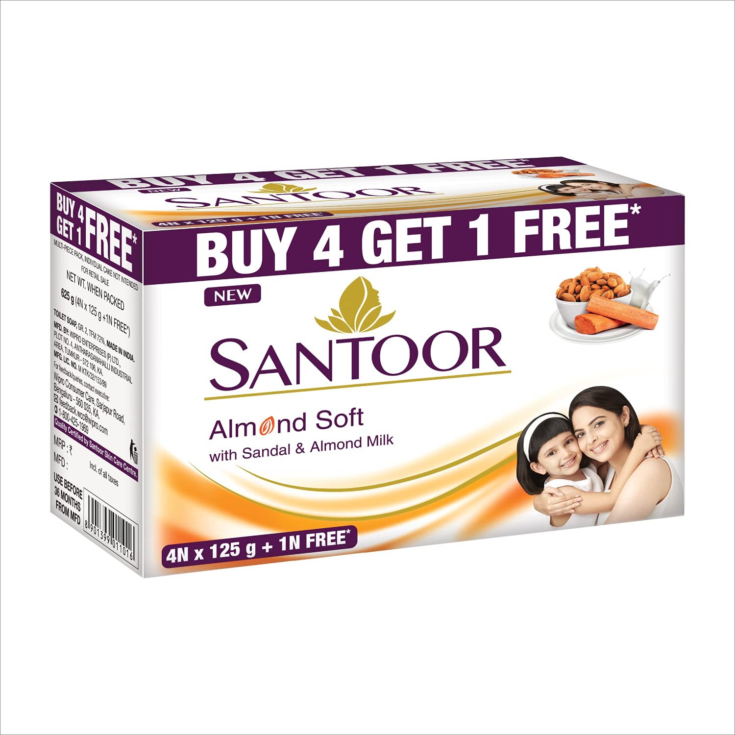 Santoor almond white with sandal